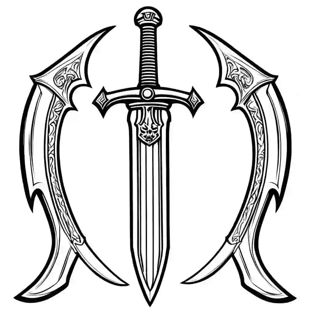 Swords coloring pages